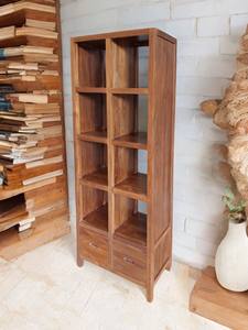 Estantería de 2 cajones de madera de teca contemporánea Kania para el hogar, oficina, dormitorio, comedor o sala de estar, muebles de apartamento - Product Image 4