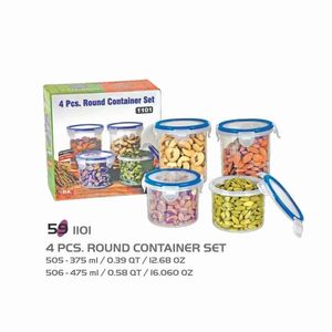 1000ml Small <b>Plastic</b> Round Food <b>Container</b> Lock <b>Lid</b> White Airtight Storage Multi Size 300 - 1900ml Kitchen India Made - Product Image 2