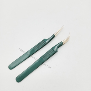 Color verde oscuro, punta de oro y plata, extensión de pestañas personalizada, juego de pestañas, volumen de pestañas, diamante para pestañas, pinzas de etiqueta privada - Product Image 3