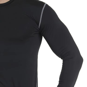 Dernière chemise de gymnastique de compression unie de haute qualité pour hommes adultes garçons chemises de compression légères à manches complètes - Product Image 5