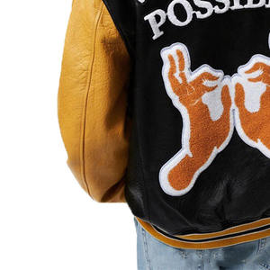 Wholesale Men's Varsity Jacket Cheap Price Letterman Jackets Comfortable Fit Durable Waterproof Breathable Hooded <b>Fabric</b> Front - Product Image 5