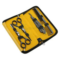 Peralatan Pangkas Rambut Profesional Gagang Keramik Bilah Baja Tahan Karat Gunting Penipis 32 Gigi untuk Tangan Kanan Set Sisir Garansi 3 Tahun
