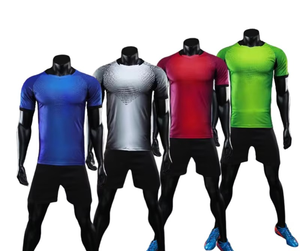 ชุดฟุตบอลมีสไตล์ชุดเสื้อฟุตบอลชุดเสื้อฟุตบอลแขนสั้นโพลีเอสเตอร์ใส่ได้ทั้งชายและหญิงสีทึบ - Product Image 5