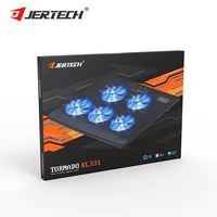 JERTECH KL331 coussin de refroidissement pour ordinateur portable robuste refroidisseur d'ordinateur Usb refroidissement 5 ventilateurs pour ordinateur portable de jeu Pc Base coussin de refroidissement pour ordinateur