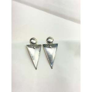 Tridha Tribal Geometric 925 <b>Silver</b> <b>Stud</b> Earrings 14k/18k Gold Plated for Engagement Ethnic Style Diamond Main Stone - Product Image 3