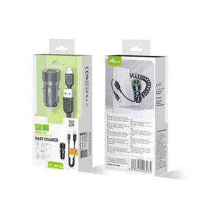 Adaptateur de voiture double USB 5V 2.4A CC-197 en noir Chargeur de véhicule à haut rendement - Product Image 1