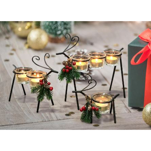 Reindeer <b>Candle</b> Holder Festive Home Decor for Living Room Decor <b>Tealight</b> <b>Candle</b> Stand by Indian Metal World - Product Image 1