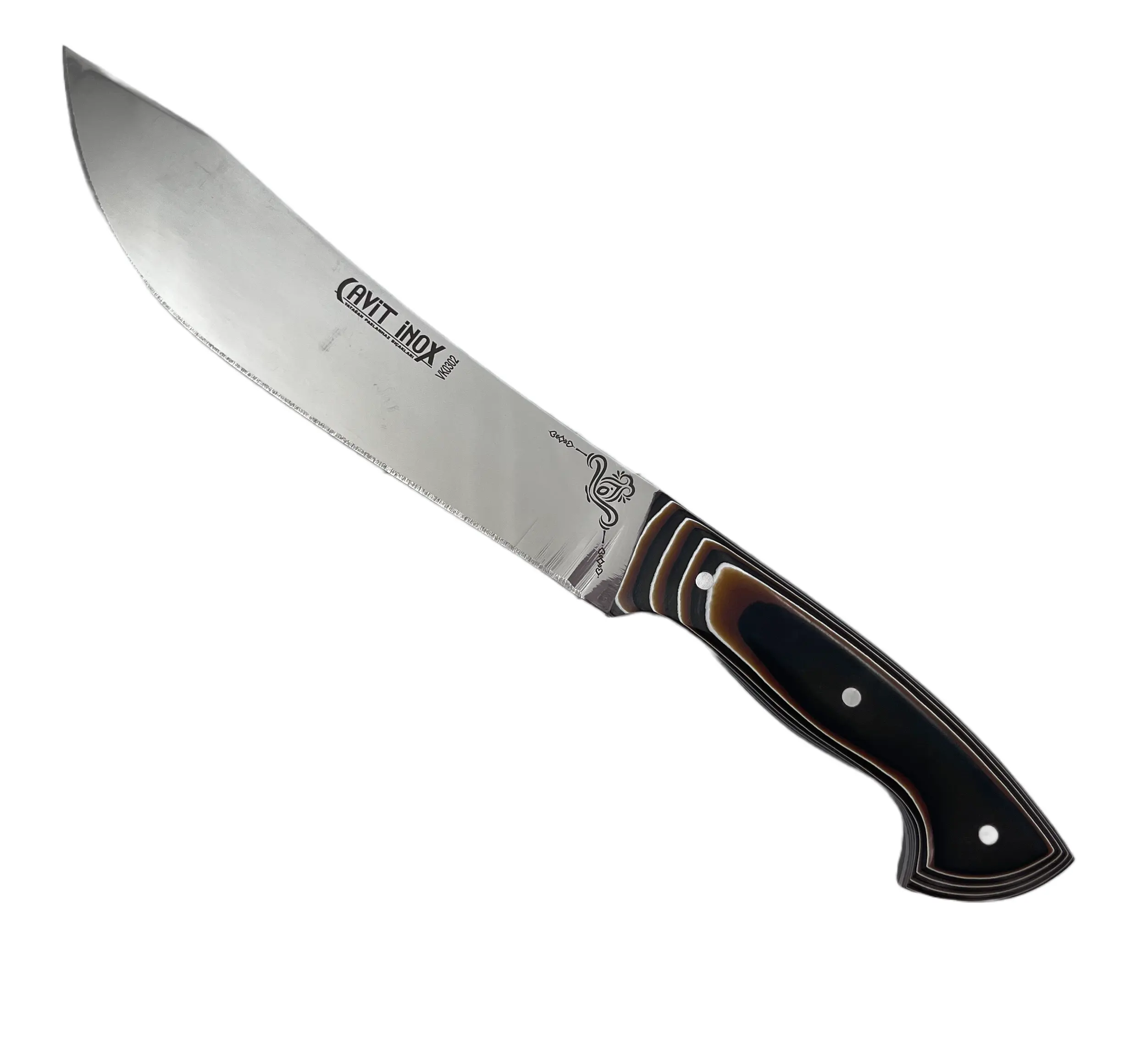 Well Designed Stainless Steel Werzalit Handle Extra Sharpener Kitchen Knife from Turkiye kk1052