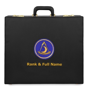 Masonic Past District Deputy Grand Master Blue Lodge Apron <b>Case</b> Gold Machine Embroidery Personalization Various Sizes & Material - Product Image 2