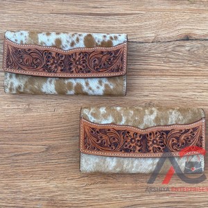 กระเป๋าสตางค์หนังสไตล์ตะวันตกแบบเย็บด้วยมือแบบตะวันตกกระเป๋าเงินหนังวัวมีสไตล์หลากหลายดีไซน์ใหม่ - Product Image 1