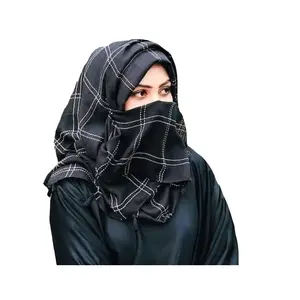 羊绒围巾头巾刺绣穆斯林妇女脖子包裹真丝头巾围巾批发特殊出口妇女