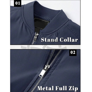 Chaqueta bomber de alta calidad para hombre de fabricante personalizado, cortavientos ligero acolchado informal, resistente al agua, con múltiples bolsillos - Product Image 3