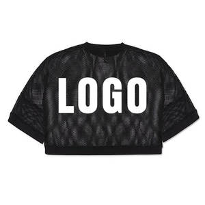 เสื้อครอปท็อปผู้หญิงคุณภาพดีเยี่ยมสำหรับฤดูร้อน ผ้าตาข่ายระบายอากาศ ผสมผ้าไหม/ผ้าฝ้าย ทรงเข้ารูป แห้งเร็ว ดีไซน์ใหม่ล่าสุด สินค้ามาใหม่ - Product Image 1