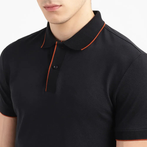 Produit très vendu Nouveau design Logo personnalisé Couleur unie Polo respirant pour hommes Tenue décontractée Chemises polo pour hommes - Product Image 5