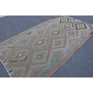 Alfombra de lana turca Vintage 5,5X9,8 pies área grande verde naranja Patchwork rectángulo pasillo patrón 10mm látex para decoración de habitación - Product Image 2