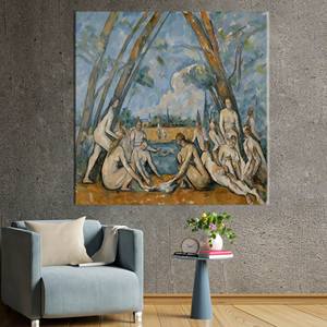 Impression sur toile de « Les Grands Baineurs » de Cézanne, décoration artistique célèbre, encadrée en galerie - Product Image 1