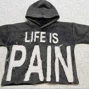 เสื้อฮู้ดแบบซิปไม่มีสายผ้าฟลีซสำหรับฤดูหนาววินเทจคุณภาพสูงซักกรดสองชั้นฟอกสีแดดจางหายไป - Product Image 5