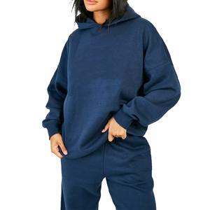 Sudaderas con Capucha Extra Grandes de Algodón Azul Personalizadas, Ecológicas, Transpirables, para Mujer, Talla Grande, Lisas, con Logotipo Personalizado - Product Image 1