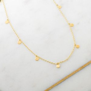 สร้อยคอเสน่ห์อันงดงาม925เงินสเตอร์ลิง14K ชุบทองมินิมอลของขวัญสำหรับสร้อยคอเป็นชั้นของเธอ - Product Image 1