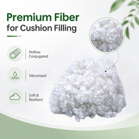 Fibre de polyester creuse conjuguée siliconée 3D 15D 32 mm, directement de l'usine, pour garnissage de coussins de canapé et oreillers