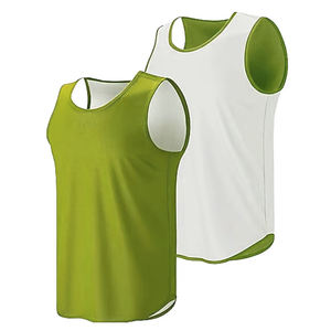 Ensemble de maillots de basket-ball unisexe pour adultes réversible, respirant, en polyester, avec découpe automatique - Product Image 2