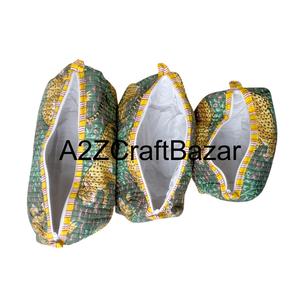 Magnifiques trousses de maquillage en toile de coton biologique A2ZCraftBazar, écologiques, tendance, avec fermeture éclair, pompon, poignée souple et durable - Product Image 4