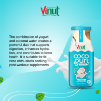 Bouteille d'eau de 280ml pour yaourt à la noix de coco sans sucre faible en gras OEM de marque privée Vietnam boisson fabriquée dans un emballage en boîte