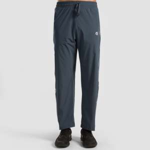 Erecto Stride <b>Trousers</b> XL Woolen Fabric Baggy Pants <b>Elastic</b> <b>Waist</b> Casual Formal Style Decorated Zippers Straight Grey Color - Product Image 2