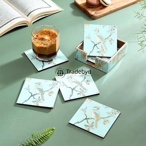 Posavasos decorativos de MDF Tradebyd, alfombrillas duraderas hechas a mano con estilo para decoración del hogar, comedor, cafeterías y hoteles - Product Image 1