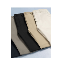Service OEM Nouveau Style Vente en Gros Pantalon Chino de Golf pour Homme Uni Décontracté Coupe Droite Ajustée Taille Haute en Toile Écologique Respirant