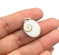 Pendentif œil de Shiva en pierre précieuse blanche, forme crochet, style bohème pour femme, serti clos, en argent sterling 925 plaqué rhodium, fait main, tendance