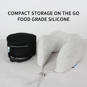 Wholesale Custom Neck Support 6D Silicone Foam <b>Travel</b> U Shaped <b>Pillow</b> Washable No Latex <b>Travel</b> <b>Pillow</b> for Adjustable - Product Image 2