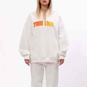 Ensemble survêtement 2 pièces en coton 100% 300g sur mesure, sweat à capuche et pantalon de survêtement ample, respirant, style streetwear d'hiver, faible MOQ - Product Image 3