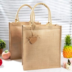 Bolsas de comestibles de arpillera de Yute natural de origen indio 100%, bolsas de compras de uso diario de fábrica directa - Product Image 3