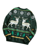 Pull de Noël unisexe en polaire tricotée respirante à séchage rapide en nylon/acrylique, grande taille, collection hiver 2025, vente en gros, transfert par sublimation