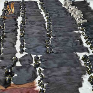 Extensions de cheveux humains vierges vietnamiens Remy, lisses, frontales, avec couleur personnalisable et trames doubles à la machine - Product Image 1