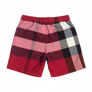 Shorts décontractés pour hommes 2026, rouge bordeaux élégant, haute qualité, couleur unie, écologiques, légers, avec cordon de serrage, 100 % polyester, séchage rapide - Product Image 2