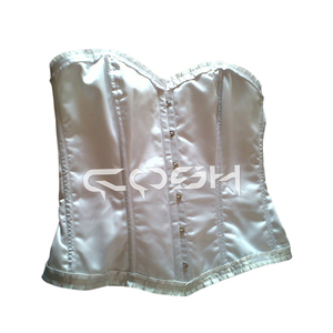 Bustier de mariée élégant en satin blanc avec garniture à volants, fournisseur et fabricant du Pakistan - Product Image 1