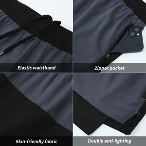 Haute Qualité Hommes Double Couche Gym Fitness Basketball Mesh Shorts Séchage Rapide Vêtements D'été-Vente En Gros - Product Image 5