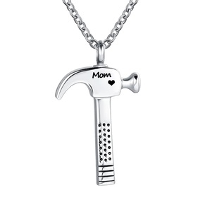 Mamá martillo herramienta de construcción urna Collar para cenizas trabajador cremación recuerdo Memorial colgante joyería papá mamá tamaño personalizado - Product Image 2