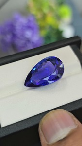 La mejor calidad, 19,05 Ct, tanzanita, pera, piedra preciosa suelta facetada, Color azul real, lupa SD, corte Natural limpio - Product Image 4