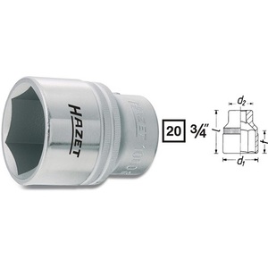 Inserto para Llave de Tubo de 3/4 de Pulgada, 6 Puntas, 38 mm, Blanco, 65 mm de Longitud, de HAZET - Product Image 4