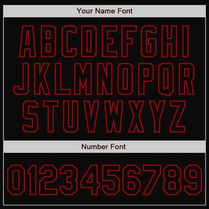 Blouson aviateur personnalisé noir noir-rouge Varsity Letterman veste coupe-vent Streetwear veste Varsity vintage pour hommes - Product Image 4