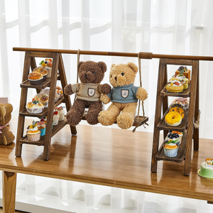 Wholesale Natural Acacia <b>Wood</b> 3 Tier Serving Tray Serving <b>Ladder</b> Stand with Serving Platter Tray Nice Price From Vietnam - Product Image 2