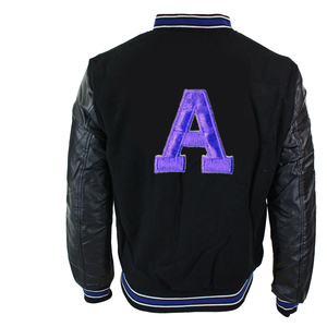 Veste de baseball universitaire à manches en cuir Blouson de baseball Letterman Varsity Blouson de baseball en imitation cuir Veste de baseball universitaire pour hommes décontracté au crochet - Product Image 6