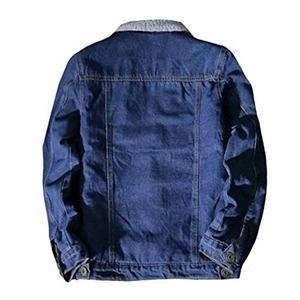2022 High Quality Solid Blue Denim Men's <b>Coats</b> Wool Winter Washable <b>Fur</b> Jacket Mens Denim Jacket Slim <b>Fur</b> Collar Denim Jacket - Product Image 5