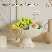 Fruitplateau met hoge rand, afwatering, voedselveilig, grote capaciteit, dessertbord, presentatieplateau