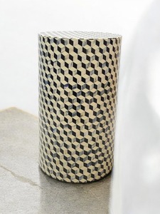 Custom Animal Style Eco-Friendly <b>Round</b> Bone Inlay Handmade <b>Stool</b> - Product Image 3