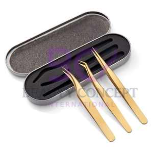3 Pcs Eyelash Extension Tweezers Set Wholesale Rate Highest Quality Curved Grafted Eyelash Extension Tweezers - Product Image 6