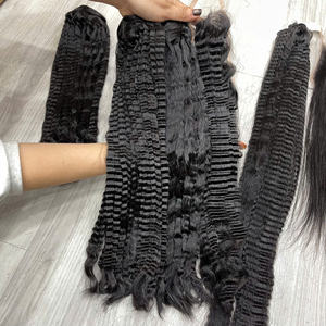 Cheveux bruts de qualité supérieure 2026, 100 % cuticules alignées, tissage de cheveux lisses Yaki, sans nœuds, sans perte, trame machine, double épaisseur - Product Image 1